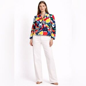 Lauren Ralph Lauren Abstract Pop Art Cropped Jacket – Statement Blazer